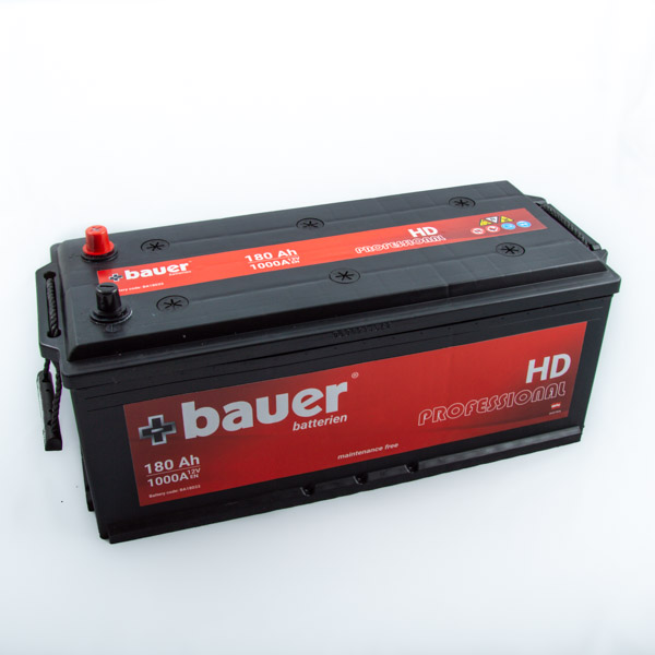 BAUER autobaterie BAUER Professional HD 180Ah 12V 1000A spodní uchycení 514x223x195 BA18033
