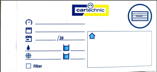 CARTECHNIC Samolepicí štítek pro servis klimatizace Cartechnic CT.KLIMAANHAENGER